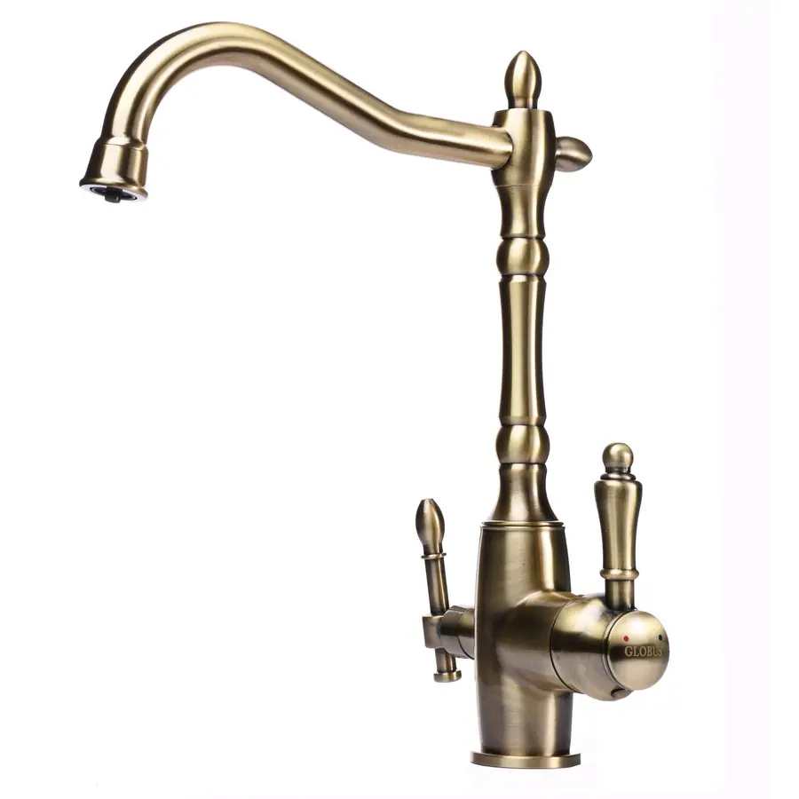 Смеситель для кухни под осмос Globus Lux GLLR-1000-9-BRONZE vintage
