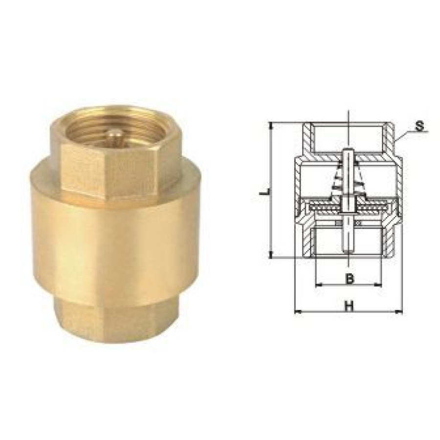 Клапан зворотного ходу води SOLOMON 3/4″ C6022 лат. шток