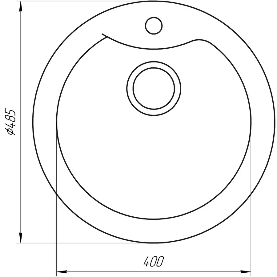 Гранитная кухонная мойка Globus Lux ORTA миндаль 485мм-А0008