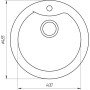 Гранитная кухонная мойка Globus Lux ORTA миндаль 485мм-А0008