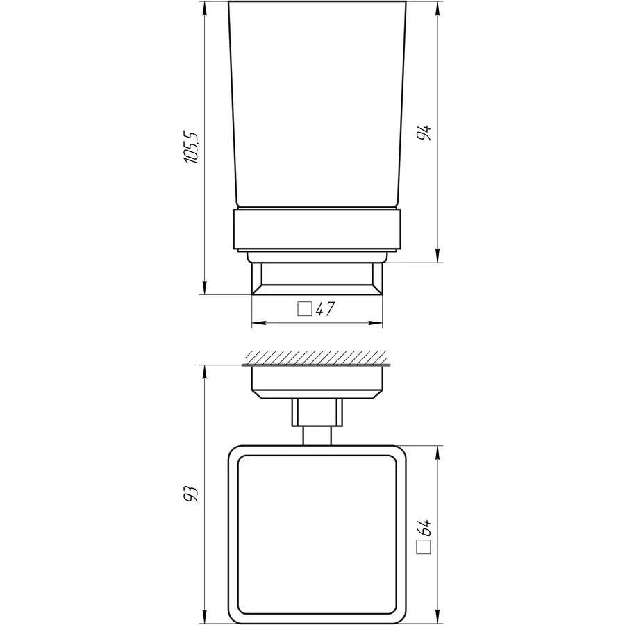 Стакан одинарный TOPAZ tкв 9921A-BL