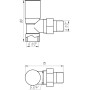 Кран вентильний кутовий з американкою SOLOMON 1/2″ CHROM 1845