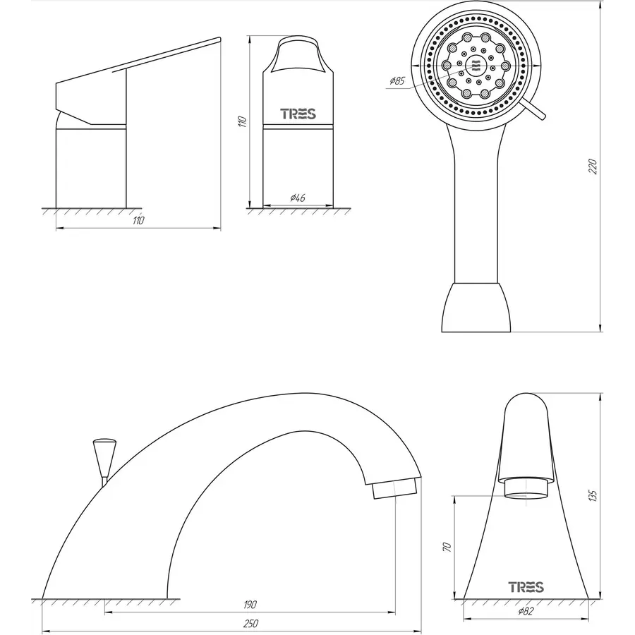 Змішувач для ванни TRES BM 139145