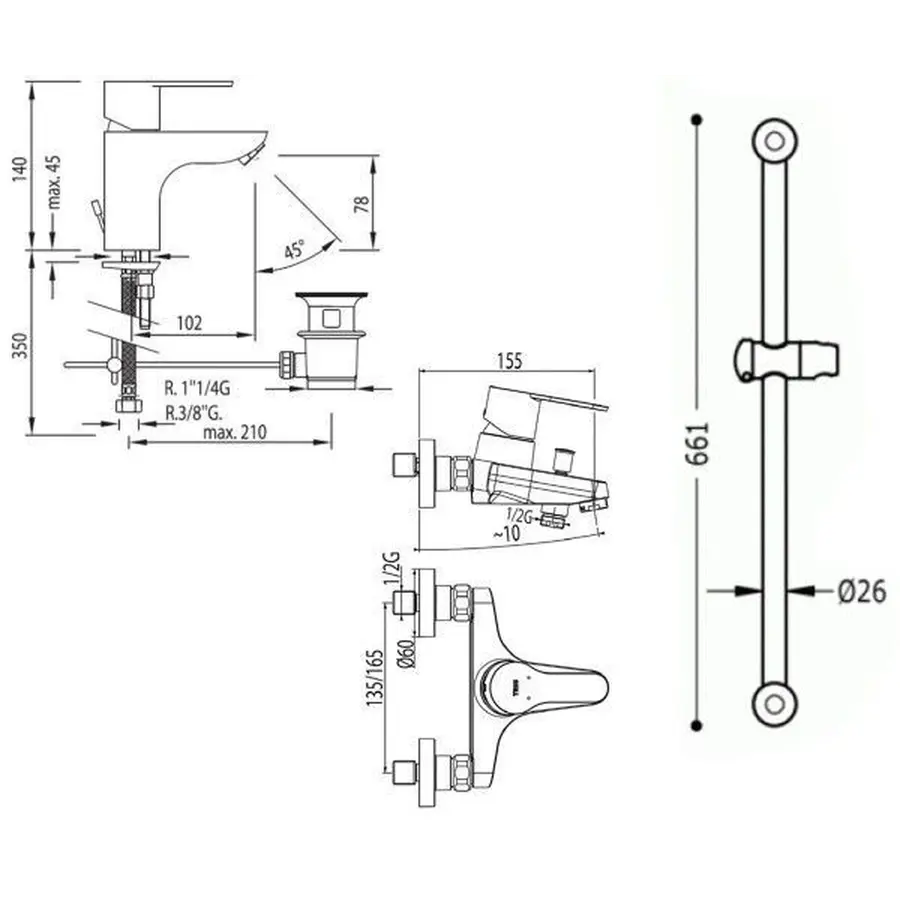 Набір змішувачів TRES BM 13456780