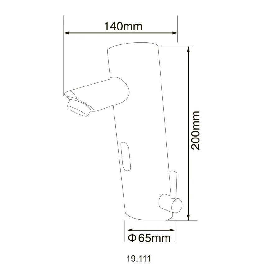 Змішувач сенсорний для умивальника HOTEC 19.111-DC/AC (220V/6V) з трансформатором,латунний Hot/Cold