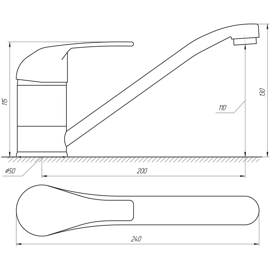 Кухонный смеситель BRAVO Comfort BF-0203 латунь на гайке