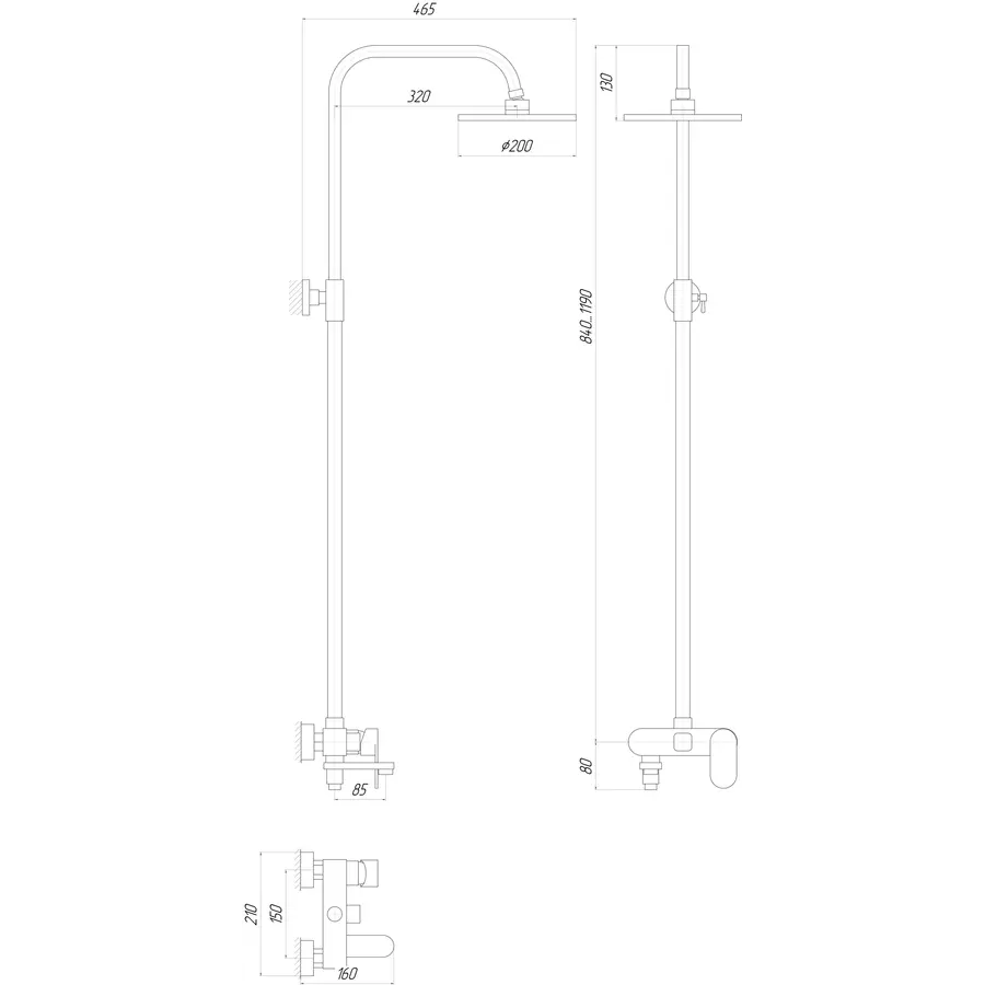 Душевая система Globus Lux DS0010