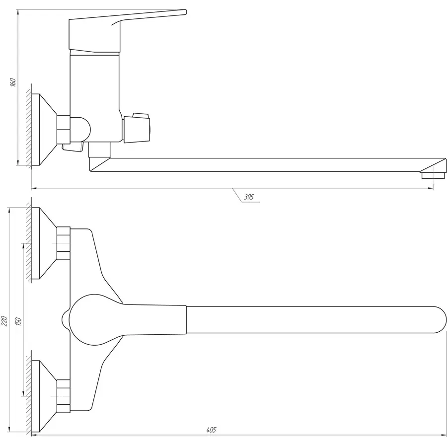 Змішувач для ванної BRAVO ZENITH BS-42-208 EURO латунь L350мм