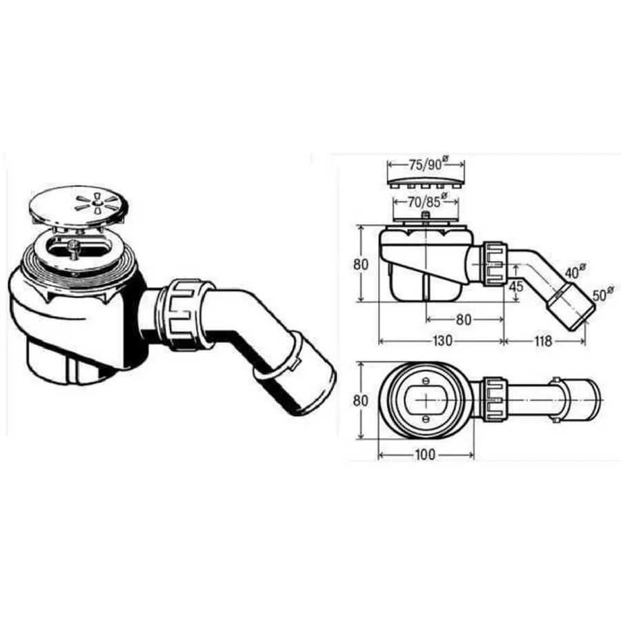Сифон для душ кабины Domoplex VIEGA 364755