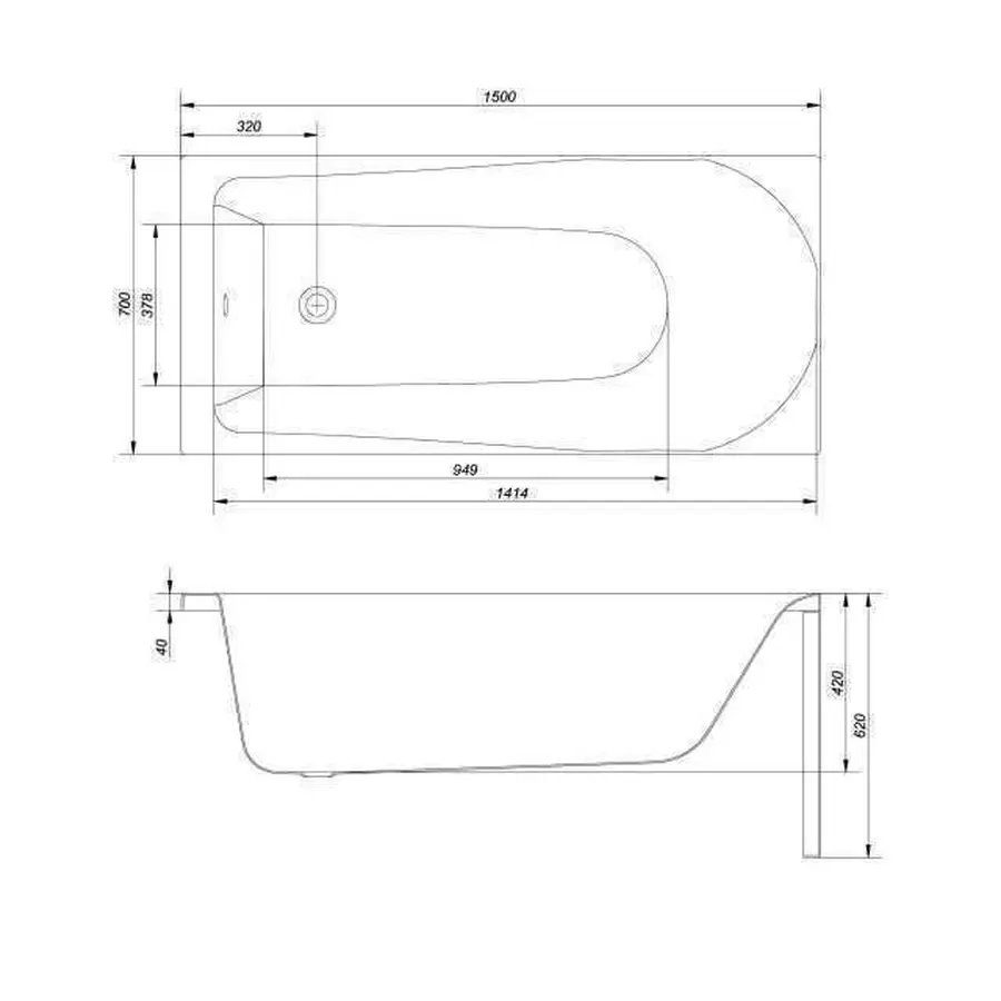 FLAVIA Ванна 150Х70