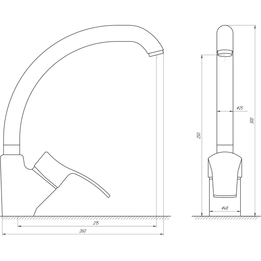 Змішувач для кухні Globus Lux QUEENSLAND GLQU-103S-BIG