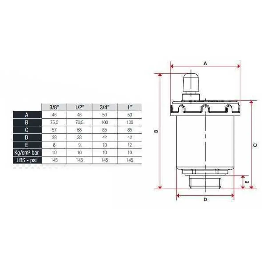 Повітровивідник автоматичний плаваючий ITAP 1/2″ CHROM 362