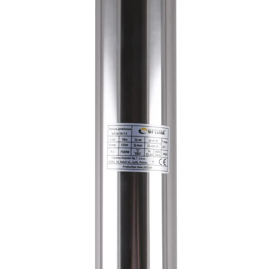 Насос свердловинний з підв, стійк, до піску OPTIMA 4SD16/28 7,5 кВт 153м 3-фазний