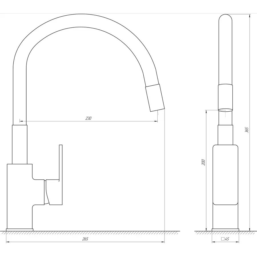 Змішувач для кухні Globus Lux Milano GLM-203LR-10-BB