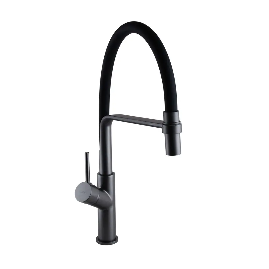 Змішувач для кухні Globus Lux DENVER Flex GDF-32-11-01 Графіт-Чорний Гофровилив, латунь