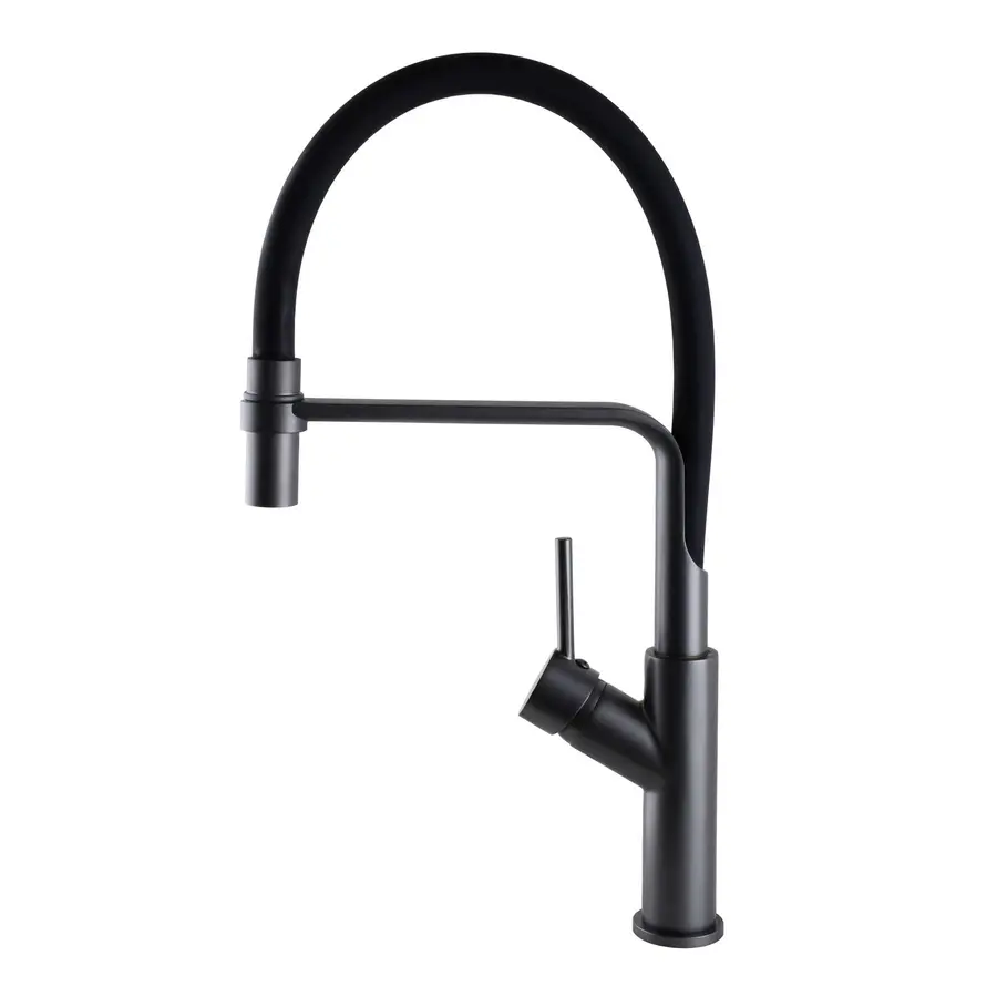 Змішувач для кухні Globus Lux DENVER Flex GDF-32-11-01 Графіт-Чорний Гофровилив, латунь