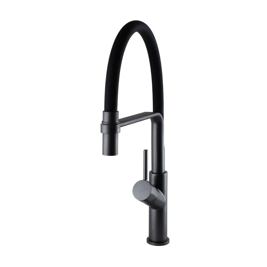 Змішувач для кухні Globus Lux DENVER Flex GDF-32-11-01 Графіт-Чорний Гофровилив, латунь