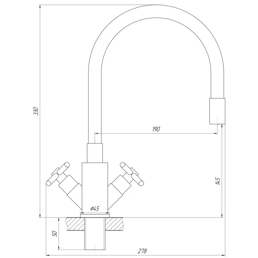 Змішувач для кухні Globus Lux DUKAT SD4-203SB