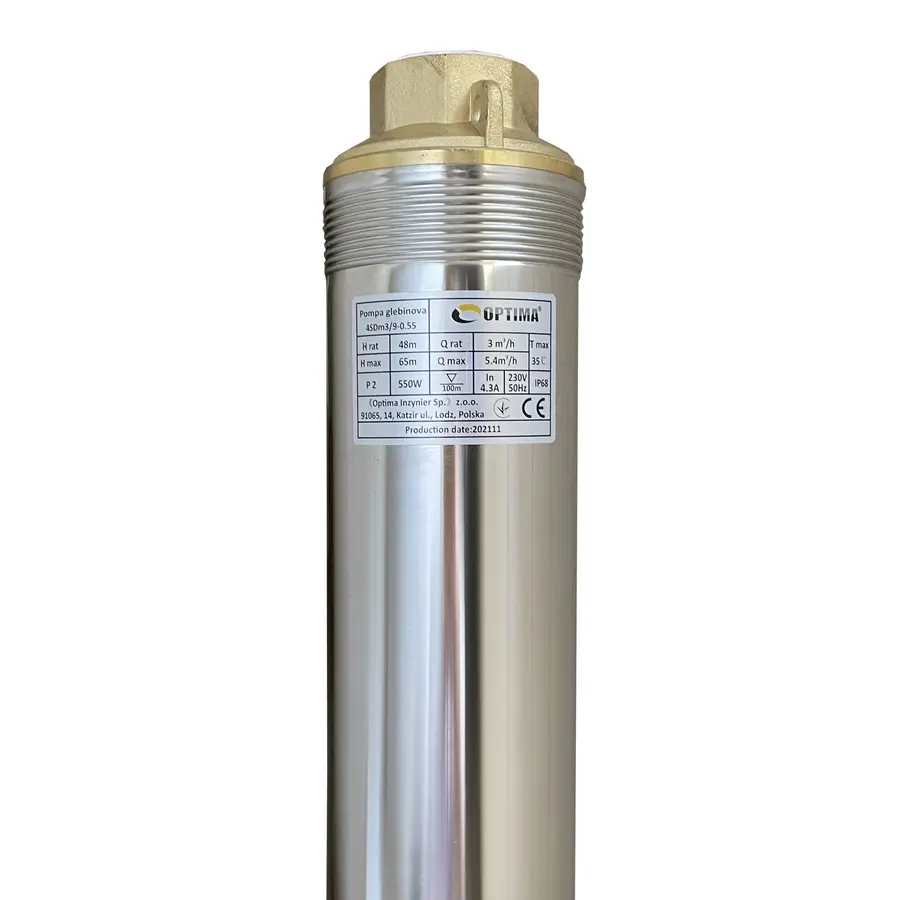 Насос свердловинний з підв. стійк. до піску OPTIMA 4SDm3/ 9 0.55 кВт 65м + пульт+кабель 1,5м NEW
