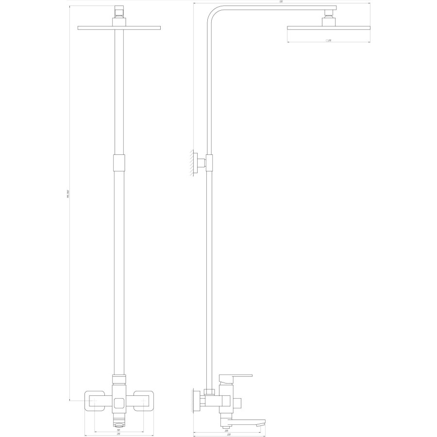 Душова система Globus Lux MILANO VAN-GLM-0026-11-Graphite