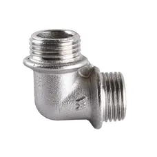 Кутник нікельований 1/2″ЗР х 1/2″ЗР штампований з буртом А0113А(нк) VA