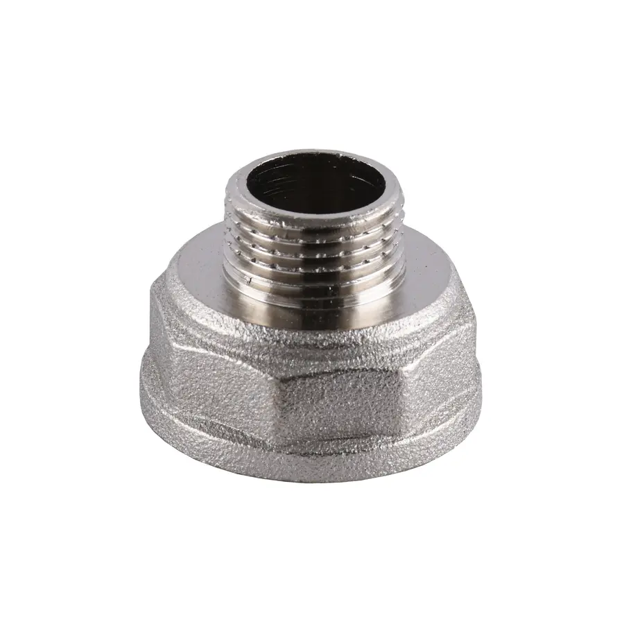 Перехідник редукційний нікельований 1″ВР х 1/2″ЗР штампований А0602А(нк)