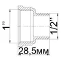 Перехідник редукційний нікельований 1″ВР х 1/2″ЗР штампований А0602А(нк)