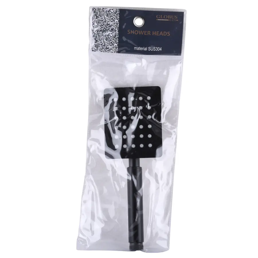 Душова лійка Globus Lux SUS-001Q-BB нержавійка квадратна, ЧОРНА