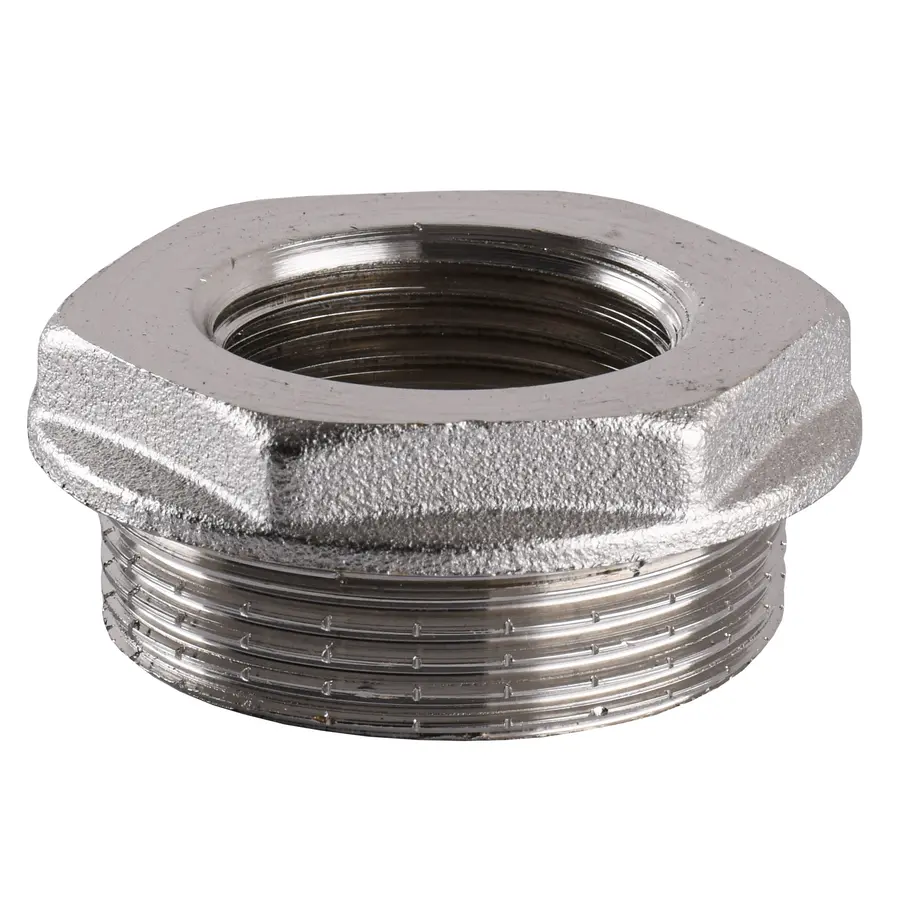 Футорка нікельована 1 1/2″ЗР х 1″ВР штампована А0714А(нк) VA