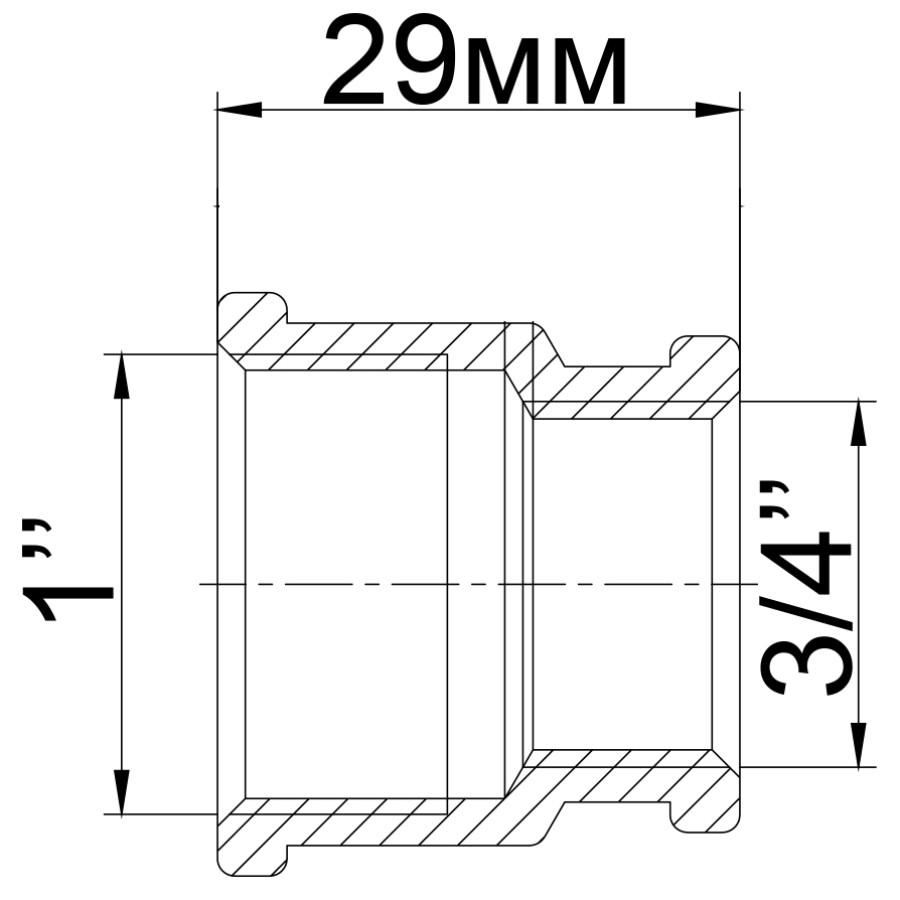 Муфта редукційна латунна 1″ВР х 3/4″ВР штампована А0332А