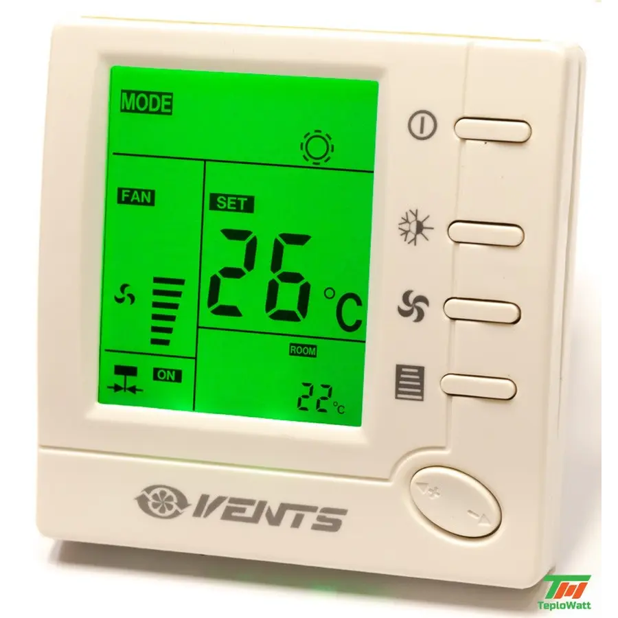Термостат квадратний кнопковий бежевий, 1 канал RTS-1-400 /ВЕНТС/