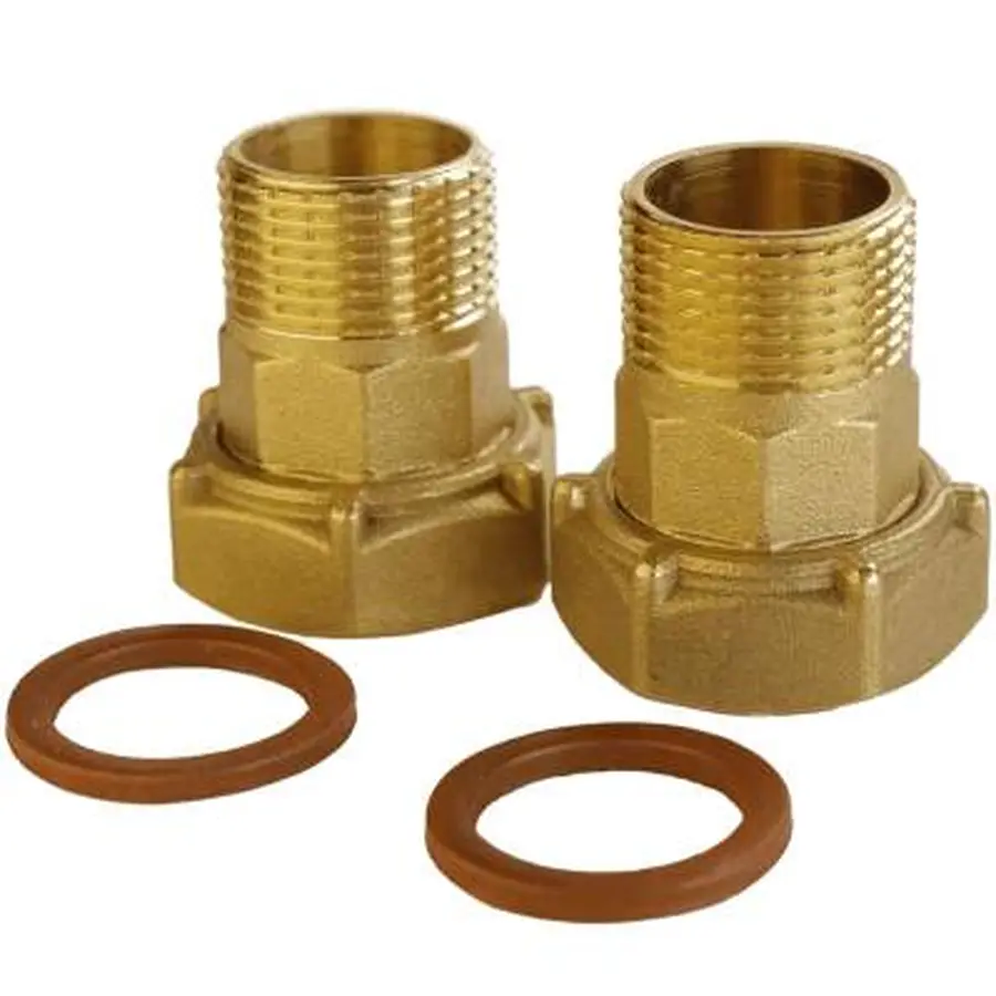 Комплект штуцерів для лічильника латунний 1 1/2″ВР х 1 1/4″ЗР штампований з прокладкою Б2748КбА