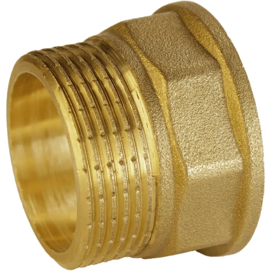 Перехідник латунний 1 1/4″ВР х 1 1/4″ЗР штампований А0635А VA