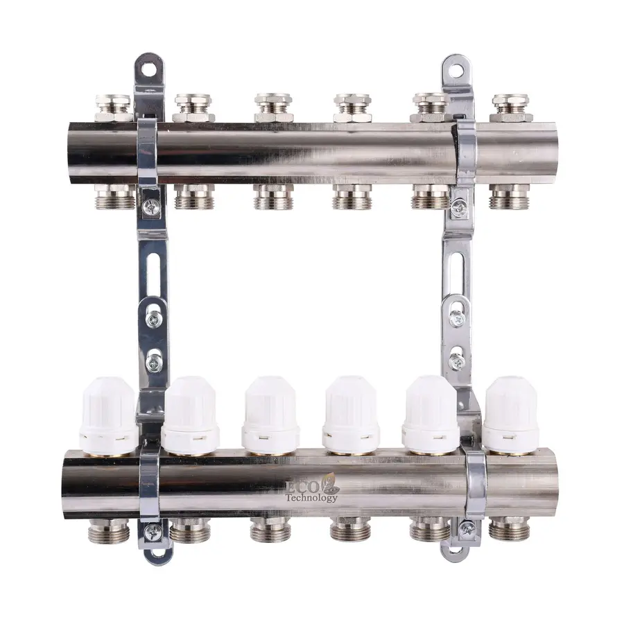 Колектор з регуляторами та кріпленням ECO 001С 1″x6