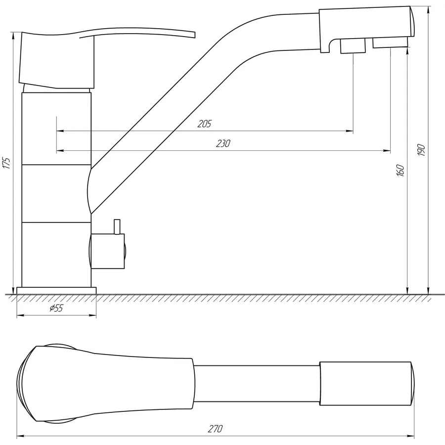 Змішувач для кухні під осмос Globus Lux LAZER GLQU-0555