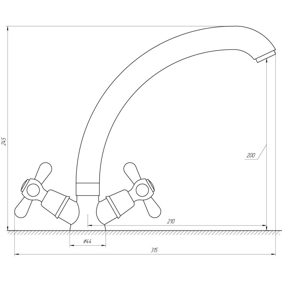 Смеситель для кухни Globus Lux GB-SHARM-0104-08-WH