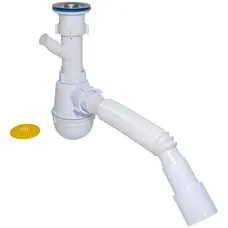 Сифон Waterstal А-40059 для мийки 1 1/2″ з відводом під пральну машину