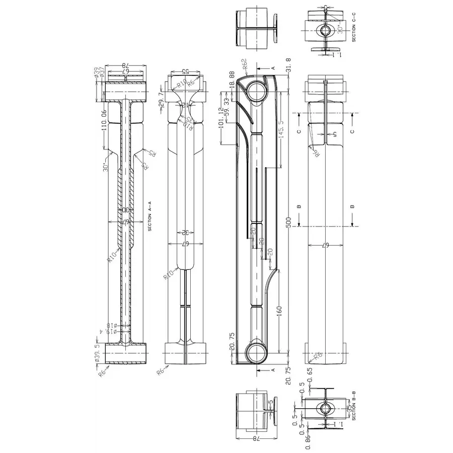 Радіатор біметалевий секційний ENERGO BILIGHT 500/80