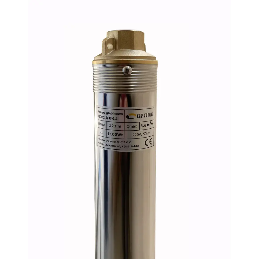 Насос свердловинний з підв, стійк, до піску 3″ OPTIMA 3SDm2,5/30 1,1 кВт 124м +пульт+кабель 15м NEW