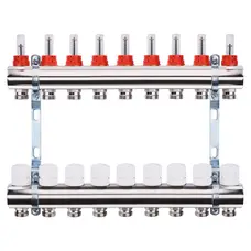 Коллектор с измерителем затрат, регуляторами и креплением ECO 001A 1 "x9