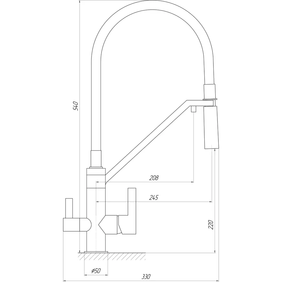 Змішувач для кухні під осмос TOPAZ SARDINIA TS 8812-H24-PVD-S