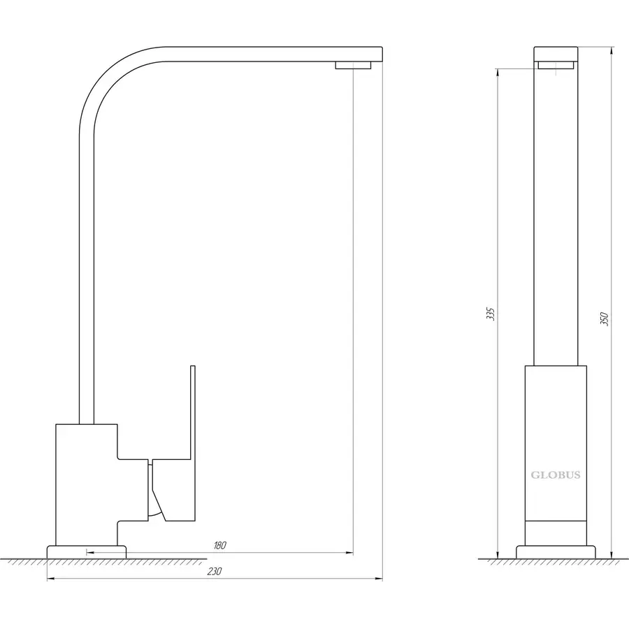 Змішувач для кухні Globus Lux SICILIA SBQ-203S