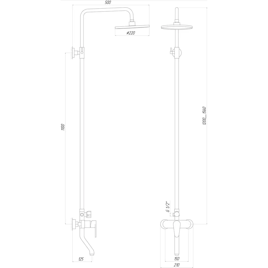 Душевая система DOMINO TORINO KIT-VAN-DS0034