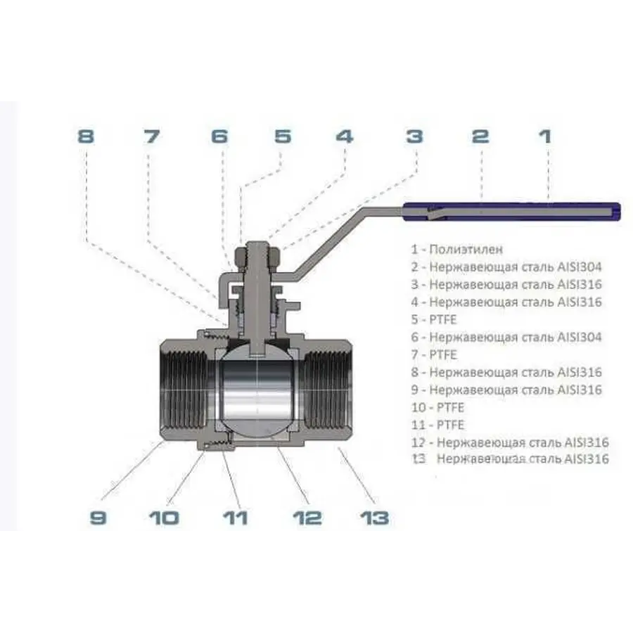 Кран шаровой нержав ARCO 1/2 "ВВ PN63 149103
