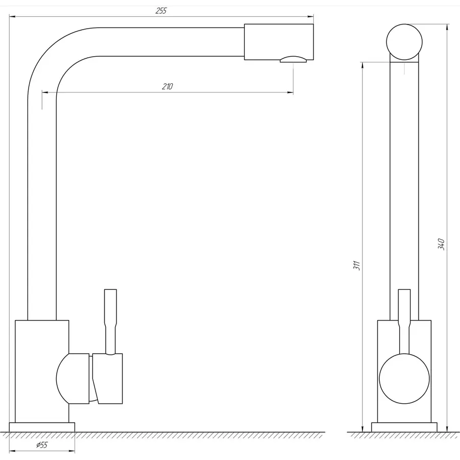 Смеситель для кухни Globus Lux ALPEN SUS-403