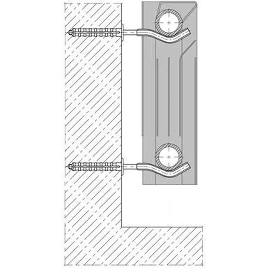 Кронштейн секционного радиатора CRISTAL NS-1011 штырьковый оцинкованный с дюбелем ф9х170мм (кратно 2)