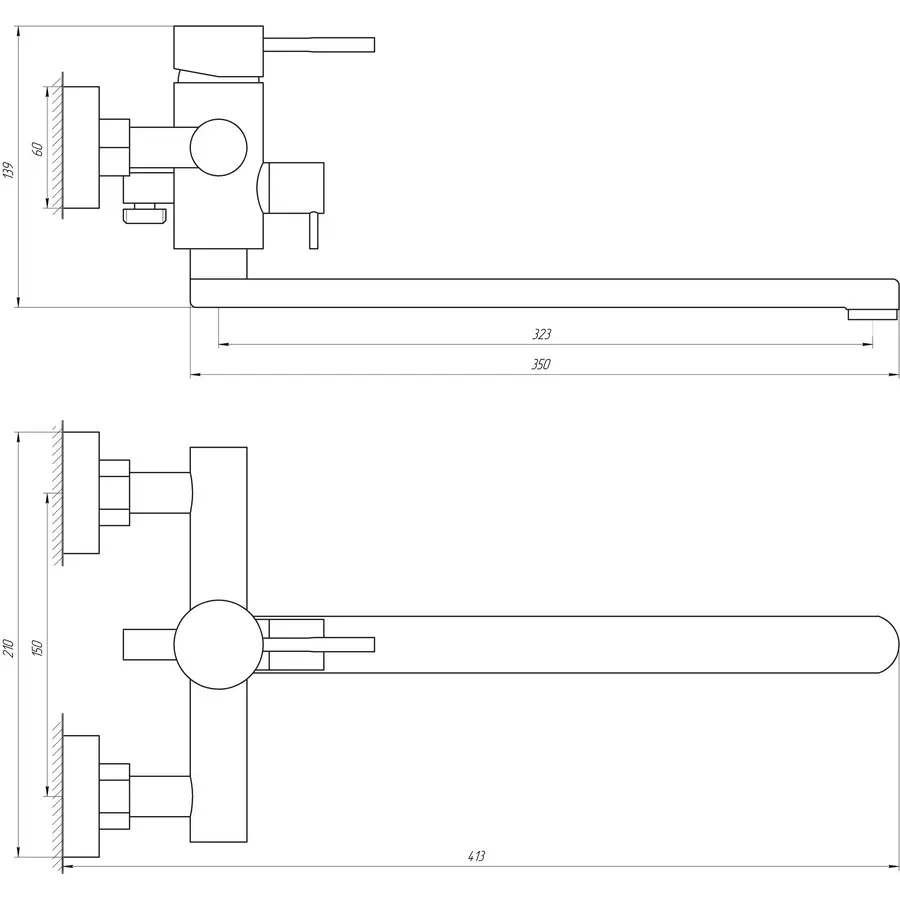 Змішувач для ванни Globus Lux WIEN SBT2-208