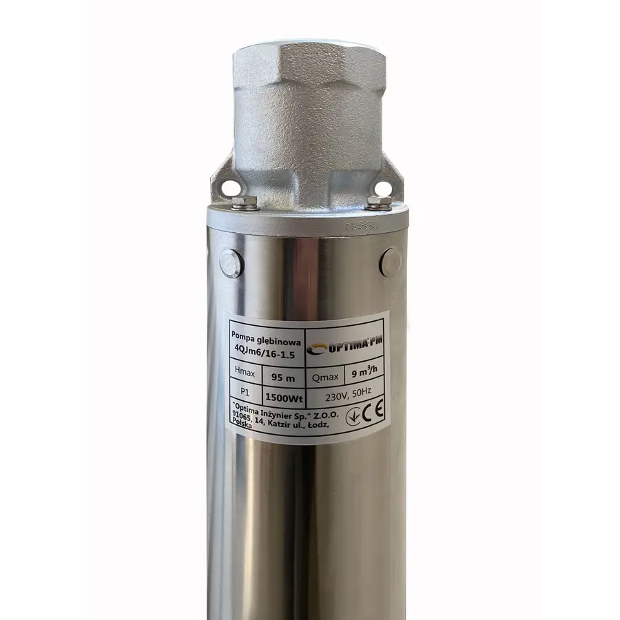 Насос свердловиний з підвищеною стійкістю до піску OPTIMA PM 4QJm6/16 1,5 кВт 101м + 1,5 м кабель