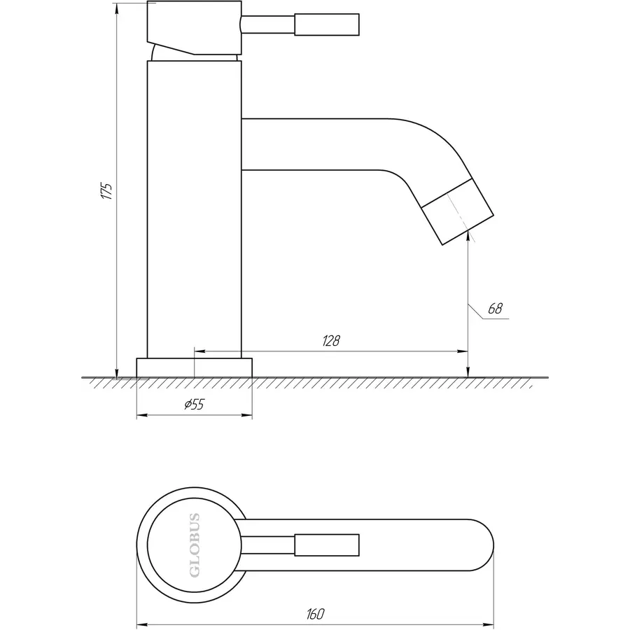 Смеситель для умывальника Globus Lux ALPEN SBT1-101M