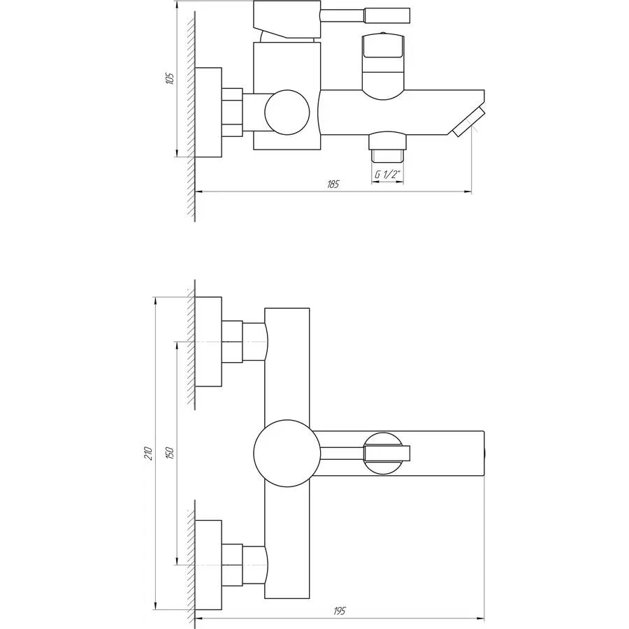 Змішувач для ванни Globus Lux ALPEN SBT1-102NE